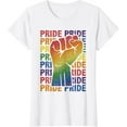 thumbnail image 1 of LGBT Pride Month Support with Rainbow Flag Fist Gift T-Shirt, 1 of 3