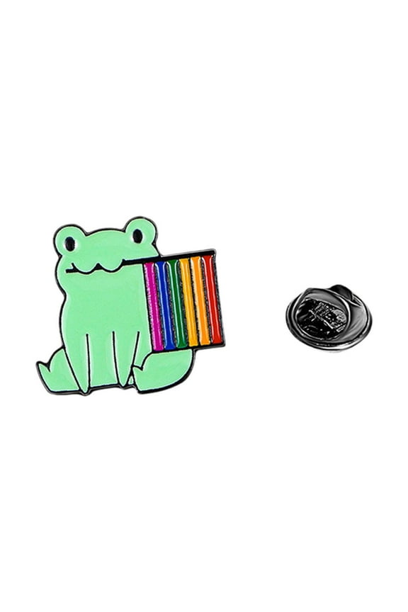 LGBT Pride Rainbow Pride Flag Frog Design Small Enamel LGBTQ+ :ะบ Badge Pin U0R9