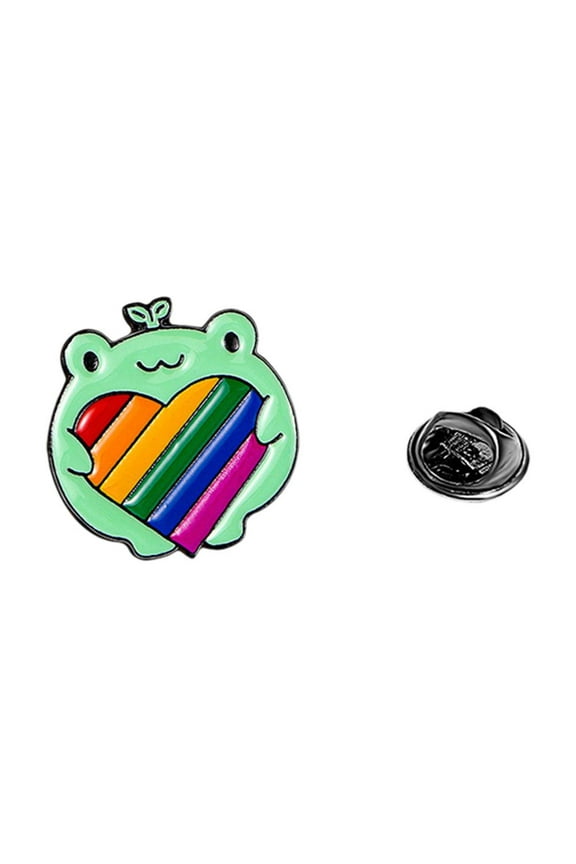 Rainbow Pride Flag Frog Design Small Enamel Lapel Pin