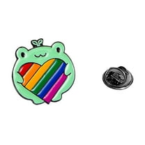 LGBT Pride Rainbow Pride Flag Frog Design Small Enamel Lapel Pin LGBTQ  Badge :к X3W0