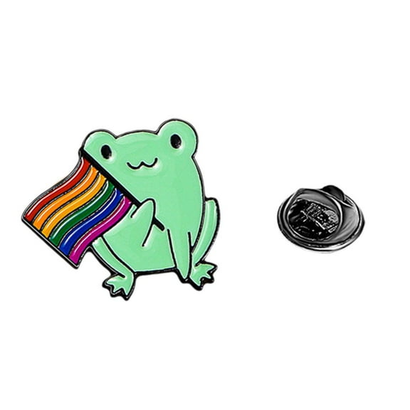 LGBT Pride Rainbow Pride Flag Frog Design Small Enamel Lapel Pin LGBTQ+ N3U8
