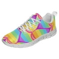 thumbnail image 1 of LGBT Pride Shoes Men Women Fashion Rainbow Sneakers Lightweight Breathable Running Shoes Gift for Gay Lesbian White Size 4.5, 1 of 5
