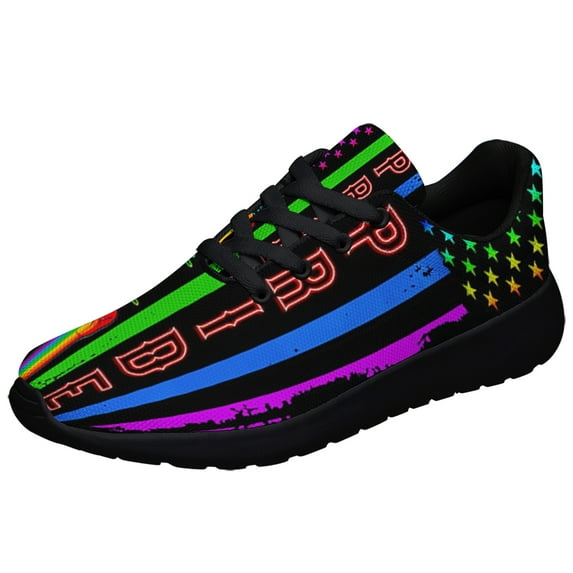 LGBT Pride Shoes Sneakers for Women Men Black Size 11