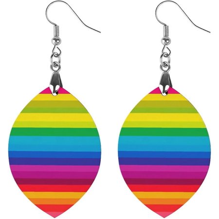 LGBT Professional Rainbow Wooden Earrings for Women Earrings Pendants Drop Dangle Earrings Jewelry Gifts[p548]