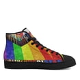thumbnail image 1 of LGBT Progress Pride High Top Canvas Shoes Sneakers Black Size 12, 1 of 2