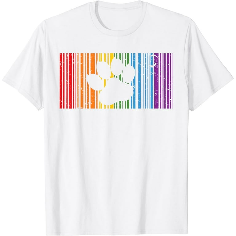 Gay Bear T-Shirt - Lgbt Paw Barcode Gay Bear T-Shirt - Lgbt Paw Barcode