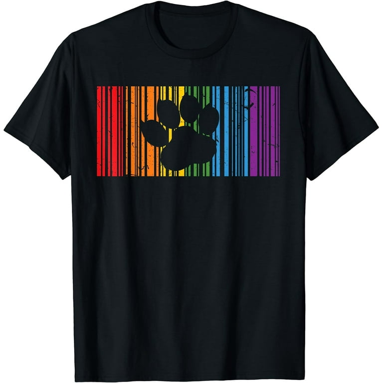Gay Bear T-Shirt - Lgbt Paw Barcode Gay Bear T-Shirt - Lgbt Paw Barcode
