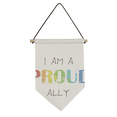 thumbnail image 1 of LGBT Rainbow Flag Proud Ally Canvas Flag Hanging Wall Art Decor Banner, 1 of 3