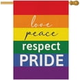thumbnail image 1 of LGBT Rainbow Love House Flag 28x40 Inch Vertical Double Sided Burlap Yard Flags, LGBT Pride Banner Flag with Love Peace Respect Pride Saying Quote for Indoor Outdoor Decorations, 1 of 6