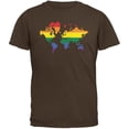 thumbnail image 1 of LGBT Rainbow World Map Brown Adult T-Shirt - Small, 1 of 1