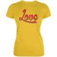 thumbnail image 1 of LGBT Script Love Rainbow Bright Yellow Juniors Soft T-Shirt, 1 of 1