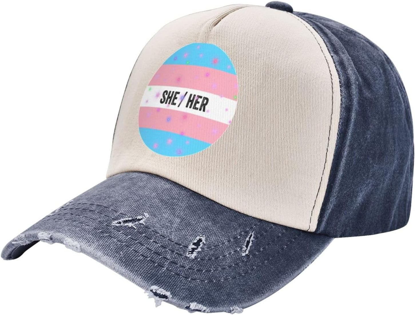 Vintage Washed Denim Baseball Cap - 100% Cotton, Adjustable, Embroidery Orlando, Sun Hat For Men & Women