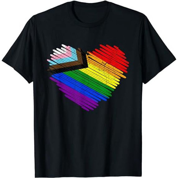 LGBT The Modern Pride Flag Heart Pride Rainbow T-Shirt