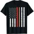 thumbnail image 1 of LGBT Thin Red Line Rainbow America Flag Gay Firefighter T-Shirt, 1 of 4