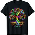 thumbnail image 1 of LGBT Tree of Pride Colorful LGBTQ Rainbow Roots and Branches T-Shirt Tee, 1 of 4