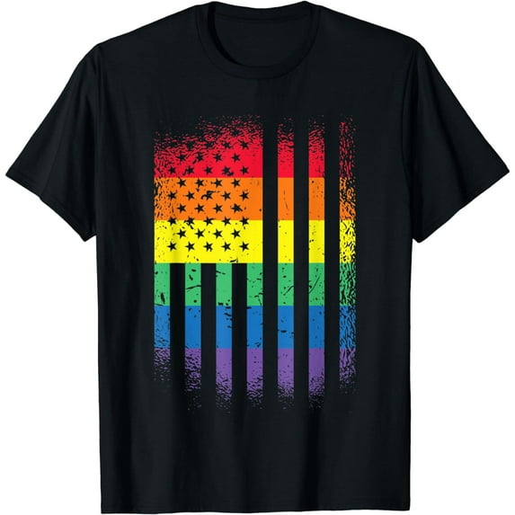 LGBT Vintage Rainbow american flag gay pride transgender T-Shirt