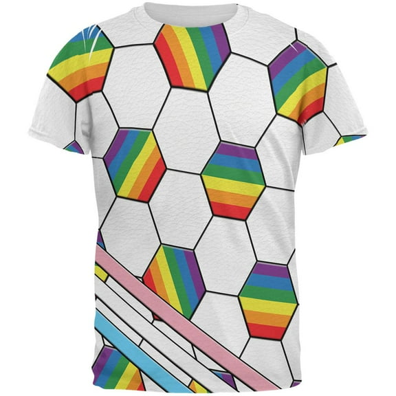 LGBT World Cup LGBT Pride Soccer Ball All Over Mens T Shirt Multi X-LG