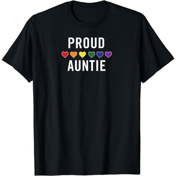 LGBT ally Proud Auntie LGBTQ gay pride aunt rainbow T-Shirt