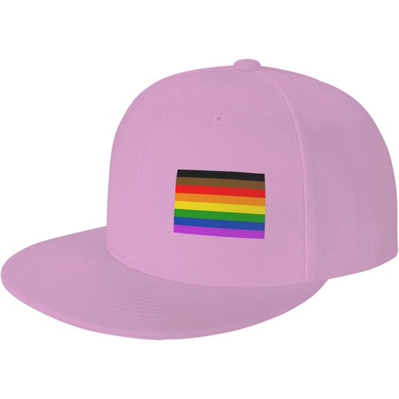 LGBT pride flag Dad Hat Flat Brim Trucker Hats Mens Funny Novelty Snapback Baseball Cap,Black