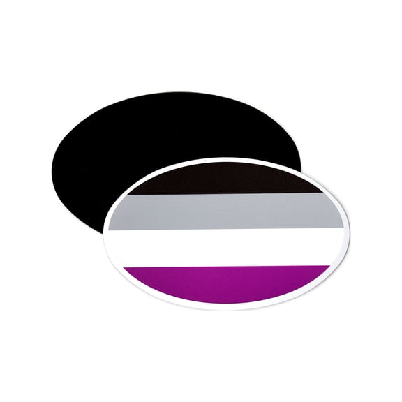 LGBTQ+ Asexual Pride Flag Car Bumper Magnet - 5x3 Inch Oval - 1 Flexible Magnet 5x3 Inch Oval 1 Magnet