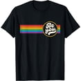 thumbnail image 1 of LGBTQ Be You Gay Pride LGBT Ally Rainbow Flag Retro Vintage T-Shirt, 1 of 3