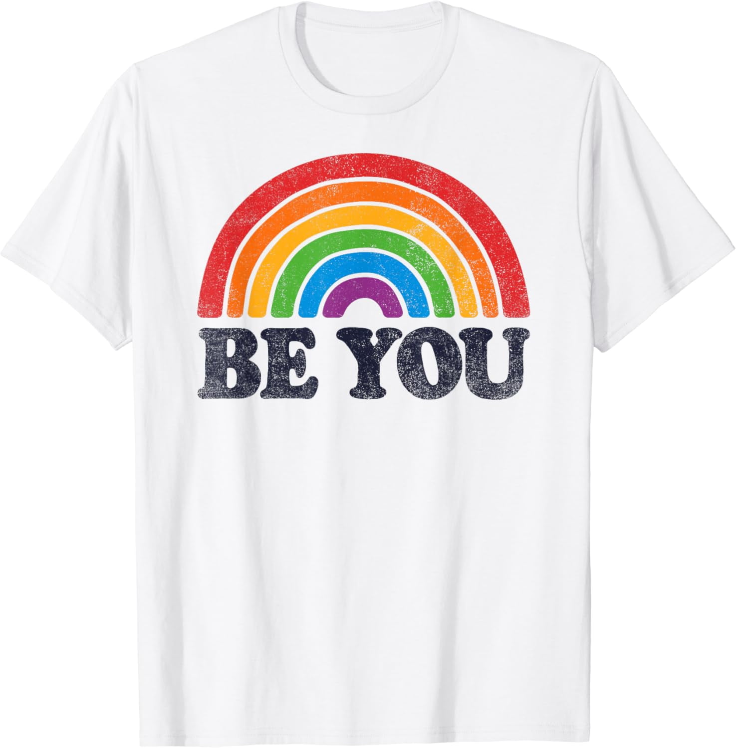 LGBTQ Be You Gay Pride LGBT Ally Rainbow Flag Retro Vintage T-Shirt ...