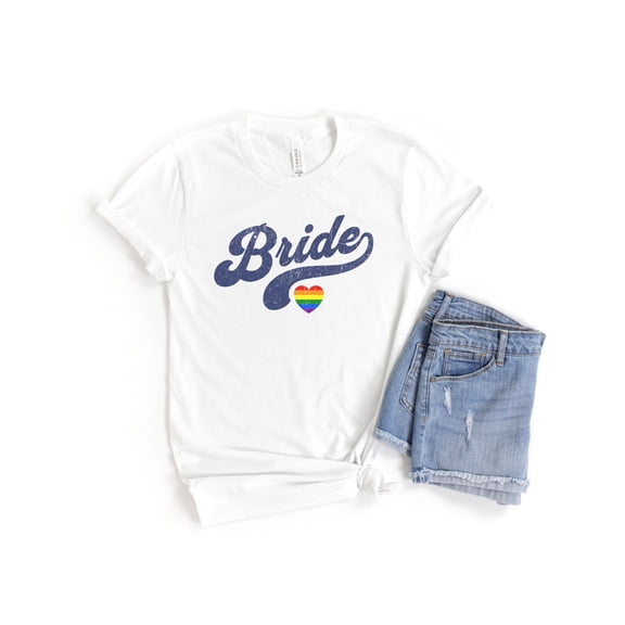LGBTQ Bride Shirt, Retro Bride T-Shirt, Lesbian Bridal Shirt, Gay Pride Wedding Tee, Lesbi