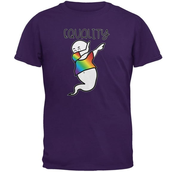 LGBTQ Dabbing Gay Ghost Pride Equality Mens T Shirt Purple LG