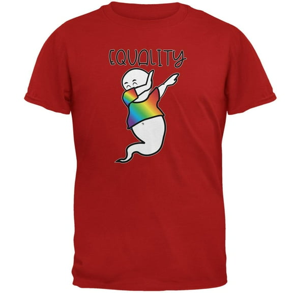 LGBTQ Dabbing Gay Ghost Pride Equality Mens T Shirt Red 2XL