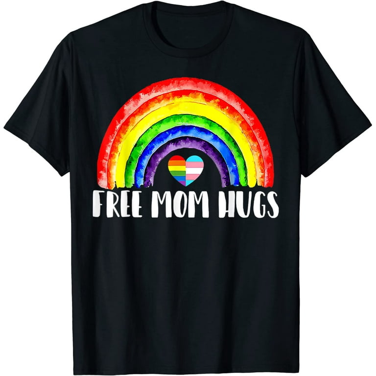 Free Mom Hugs Rainbow Gray Pride LGBT Funny T-Shirt Free Mom Hugs Rainbow Gray Pride LGBT Funny T-Shirt
