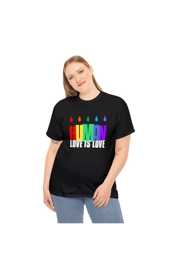 LGBTQ Human Rainbow Shirt Men Women Gay Pride Shirt Rainbow Plus Size Tops for Women