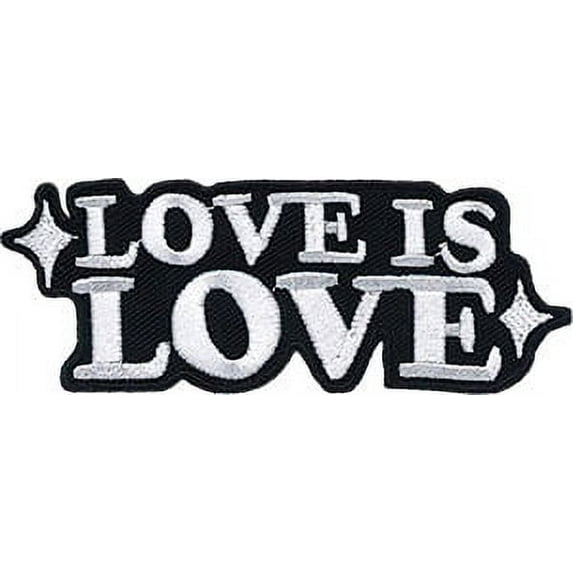 LGBTQ LOVE IS LOVE - Sew Iron on, Original Artwork - Patch - 1.5" x 4"