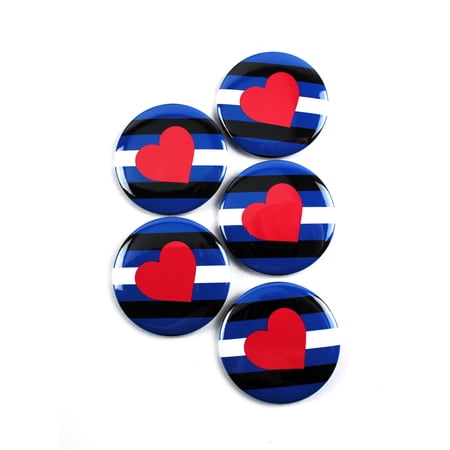LGBTQ+ Leather Pride Flag Pinback Buttons - 2.25 Inch Round - 5 Pack