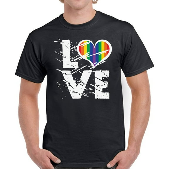 LGBTQ Lesbian Gay Love White T-Shirt for Men - S M L XL 2XL 3XL 4XL 5X Graphic Tee Husband Gay Support Tshirt Gift