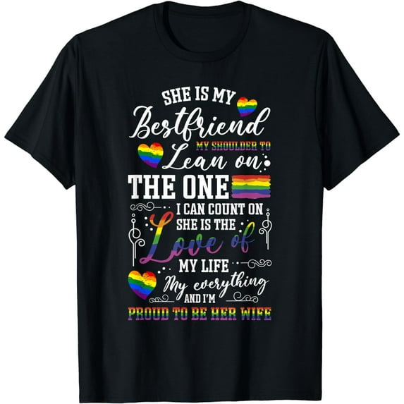 LGBTQ+ Lesbian Pride Proud To Be Her Wife Best Friends T-Shirt
