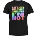 thumbnail image 1 of LGBTQ Let's Get One Thing Straight I'm Not Mens Soft T Shirt Black SM, 1 of 1