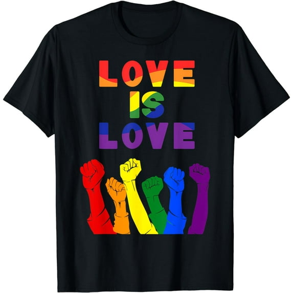 LGBTQ Love Is Love Gay Pride LGBT Ally Rainbow Flag T-Shirt