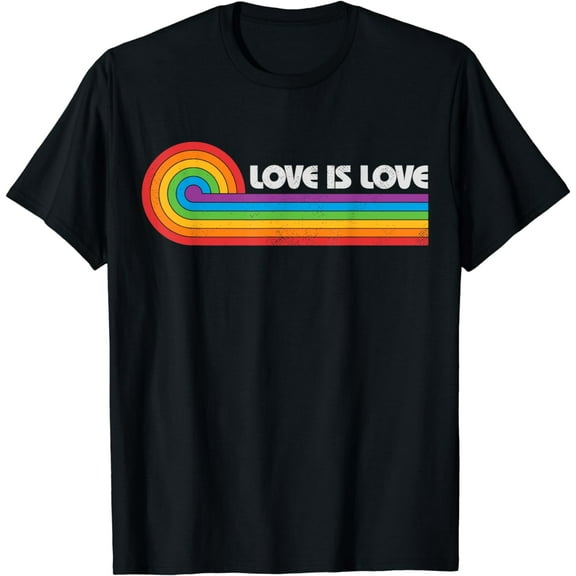 LGBTQ Love Is Love Gay Pride LGBT Ally Rainbow Flag Vintage T-Shirt