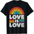 thumbnail image 1 of LGBTQ Love Is Love Gay Pride LGBT Ally Rainbow Flag Vintage T-Shirt, 1 of 5
