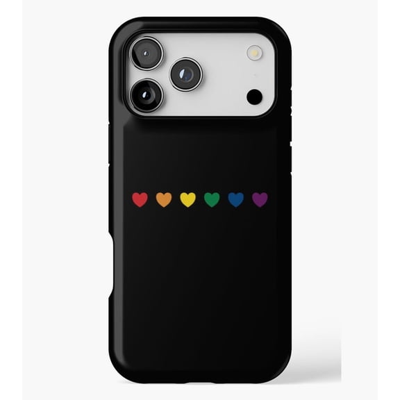 LGBTQ+ Love - Pride Hearts Graphic M3070, Protective Case for iPhone 17 16 15 14 13 12 11 Pro Max – Modern Unisex Style