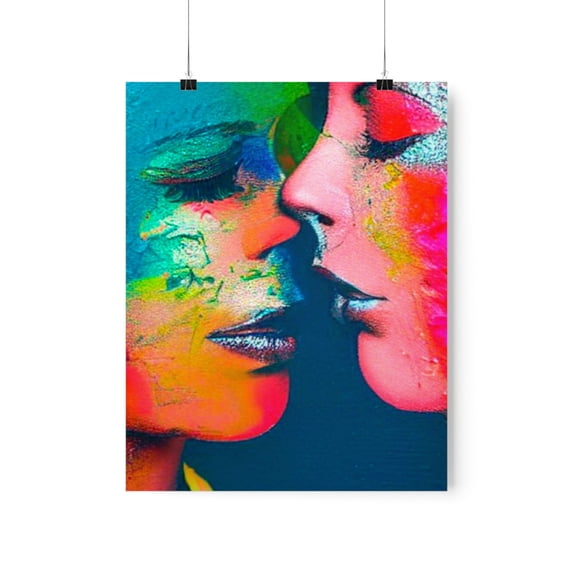 LGBTQ+ Love and Acceptance Poster - A Rainbow Kiss