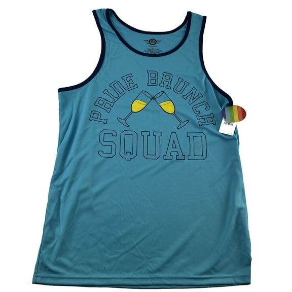 LGBTQ Men's Gay PRIDE Brunch Squad Tank Top Shirt, Mesh Jersey Blue Med New