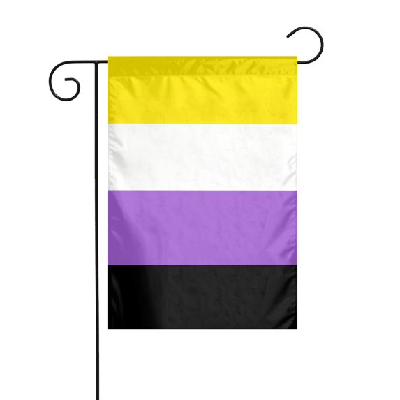 LGBTQ Non-Binary Pride Flag Garden Flag Decoration Yard Farmhouse Double Sided Holiday Party Outdoor Camping Decor Flags 12x18in