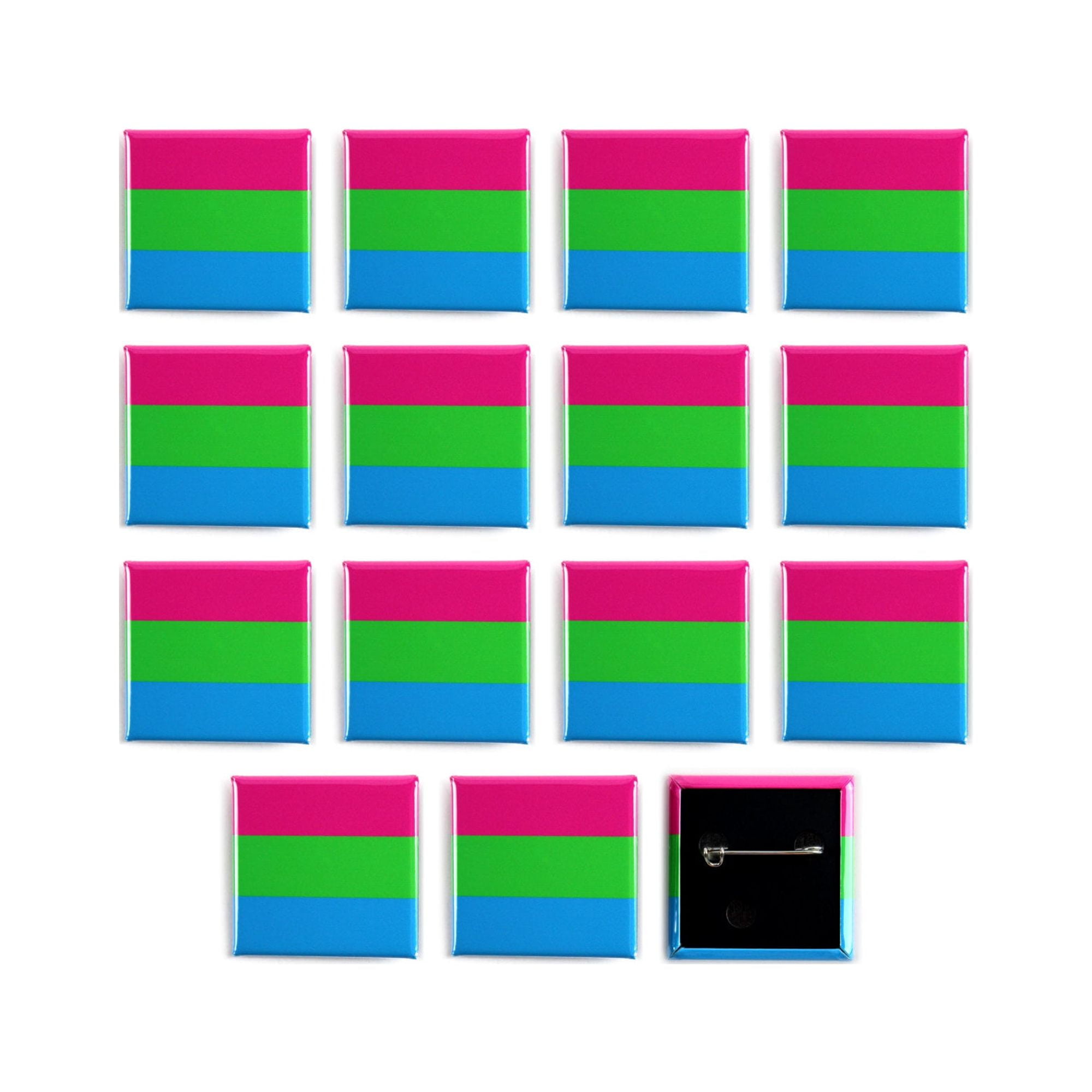 Lgbtq Polysexual Pride Flag Pinback Buttons 1 5 Inch Square 15