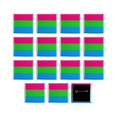 thumbnail image 1 of LGBTQ+ Polysexual Pride Flag Pinback Buttons - 1.5 Inch Square - 15 Pack, 1 of 2