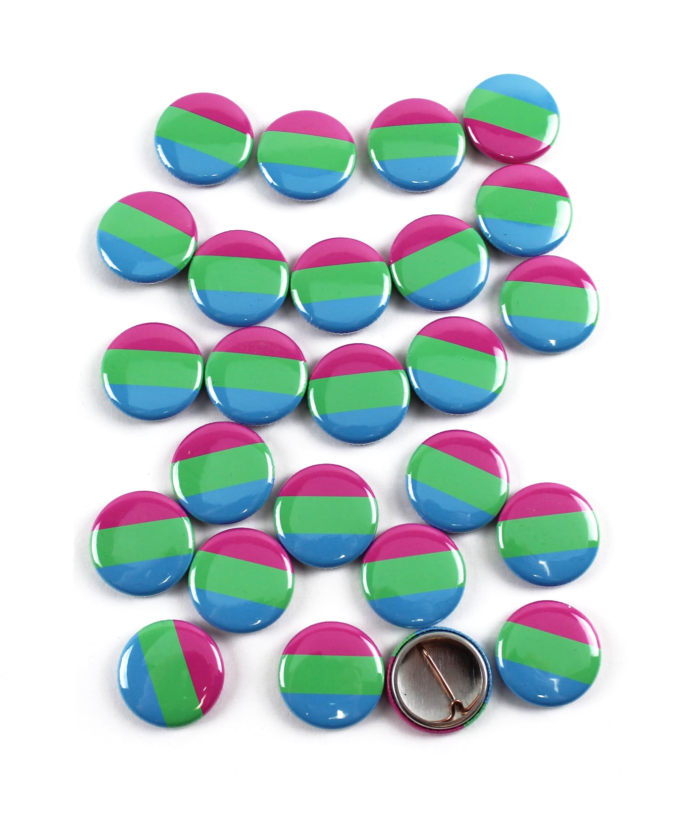 LGBTQ+ Polysexual Pride Flag Pinback Buttons - 1 Inch Round - 25 Pack ...