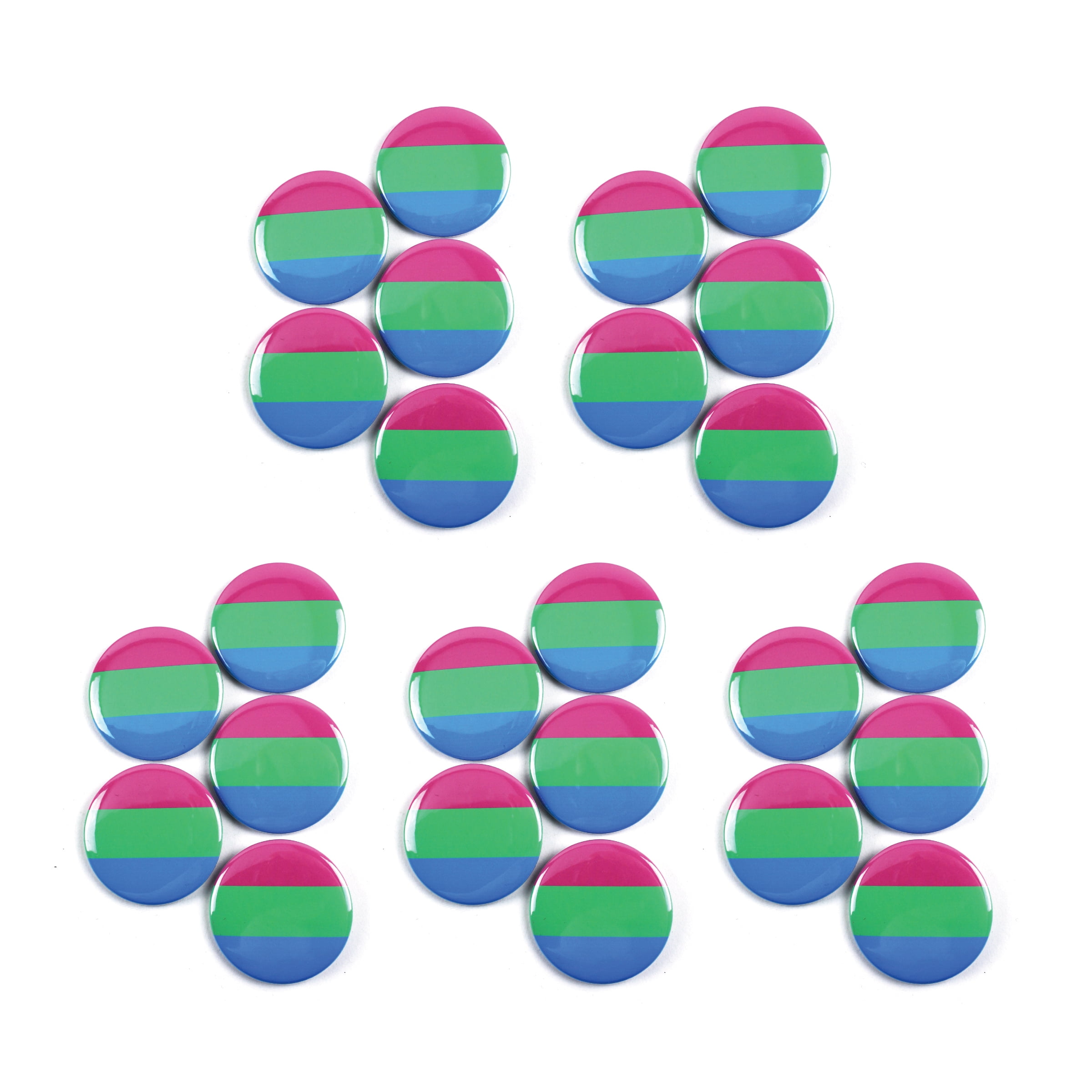 LGBTQ+ Polysexual Pride Flag Pinback Buttons - 2.25 Inch Round - 25 ...