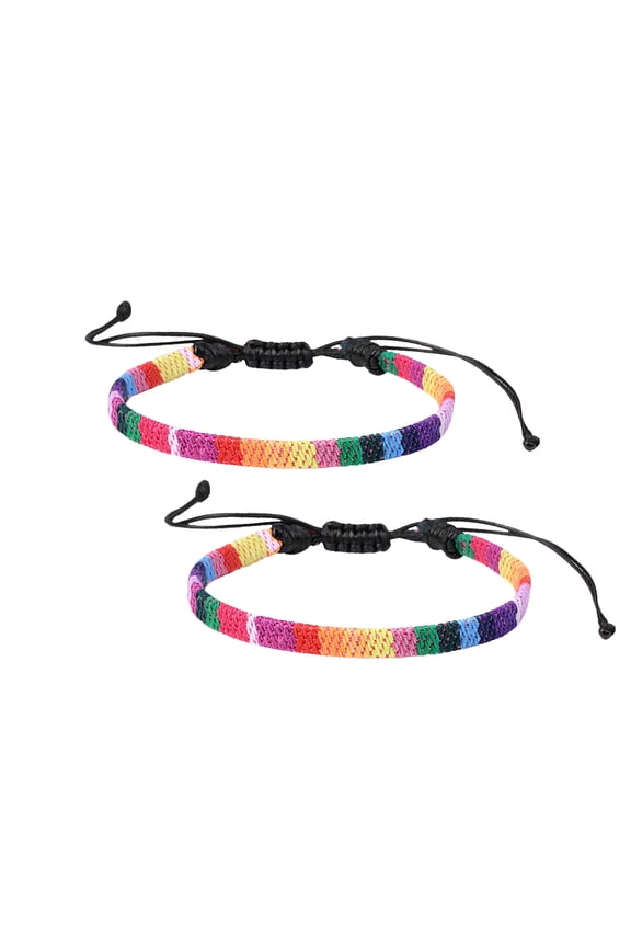 LGBTQ Pride Bracelet Rainbow Boho Wristbands, Adjustable Handmade Jewelry, Pride Month Gifts for Men Women