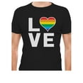 thumbnail image 1 of LGBTQ Pride Men's T-Shirt - Rainbow Heart Love Design - Gay Rights Support - Pride Parade Wear - LGBTQ Gifts - Gay Purride Equality Apparel - Love is Love Rainbow Heart O Shirt, 1 of 6