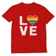 thumbnail image 1 of LGBTQ Pride Men's T-Shirt - Rainbow Heart Love Design - Gay Rights Support - Pride Parade Wear - LGBTQ Gifts - Gay Purride Equality Apparel - Love is Love Rainbow Heart O Shirt, 1 of 5